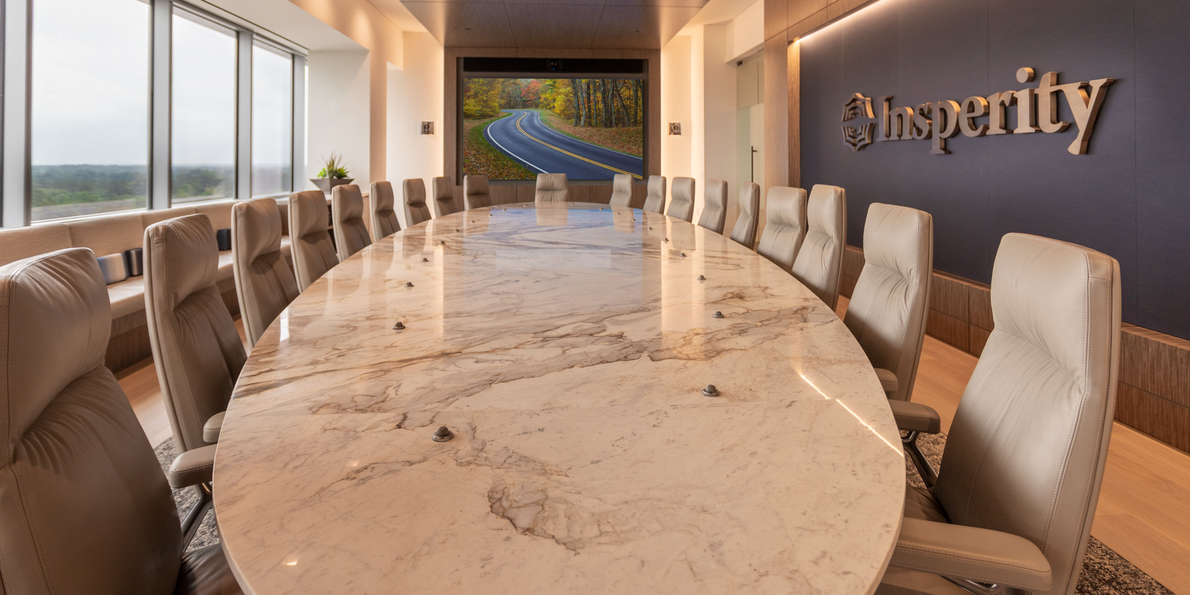 Insperity conference room featuring Ford AV’s professional AV system installation.