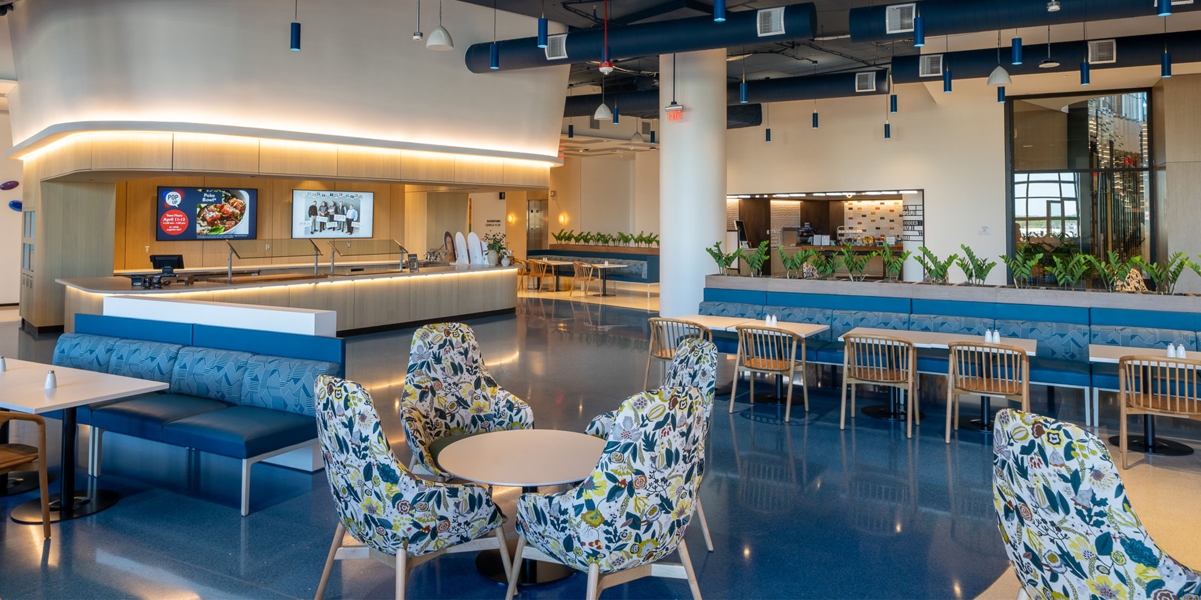Corporate office meeting room featuring Ford AV audio-visual integration and high-tech presentation setup